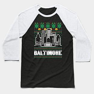 Baltimore Maryland Ugly Christmas Baseball T-Shirt